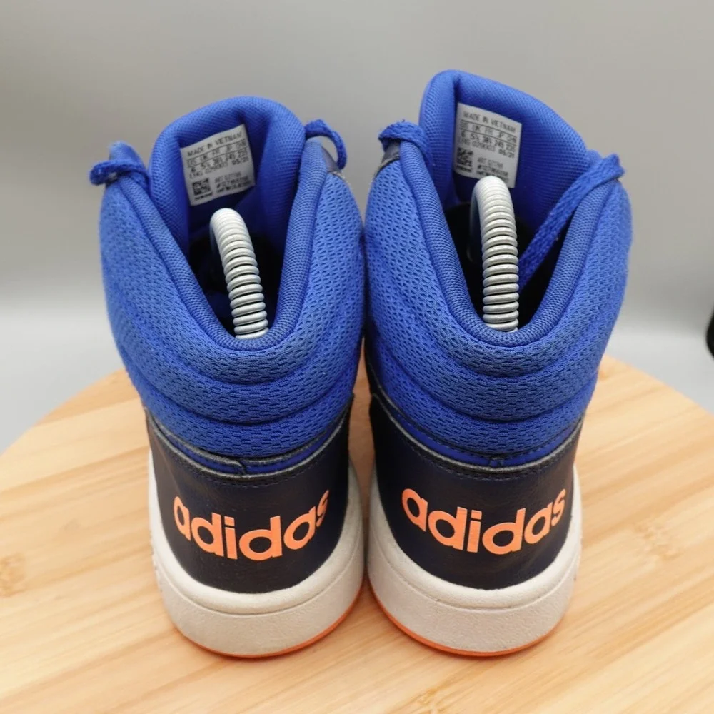 Adidas Size 6 Hoops Mid 3.0 GZ7769 Unisex Kids Blue/Orange Basketball Shoes Flaw